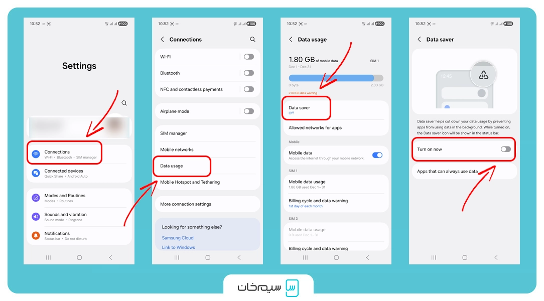 تنظیمات Data Saving در اندروید برای کاهش مصرف اینترنت 
