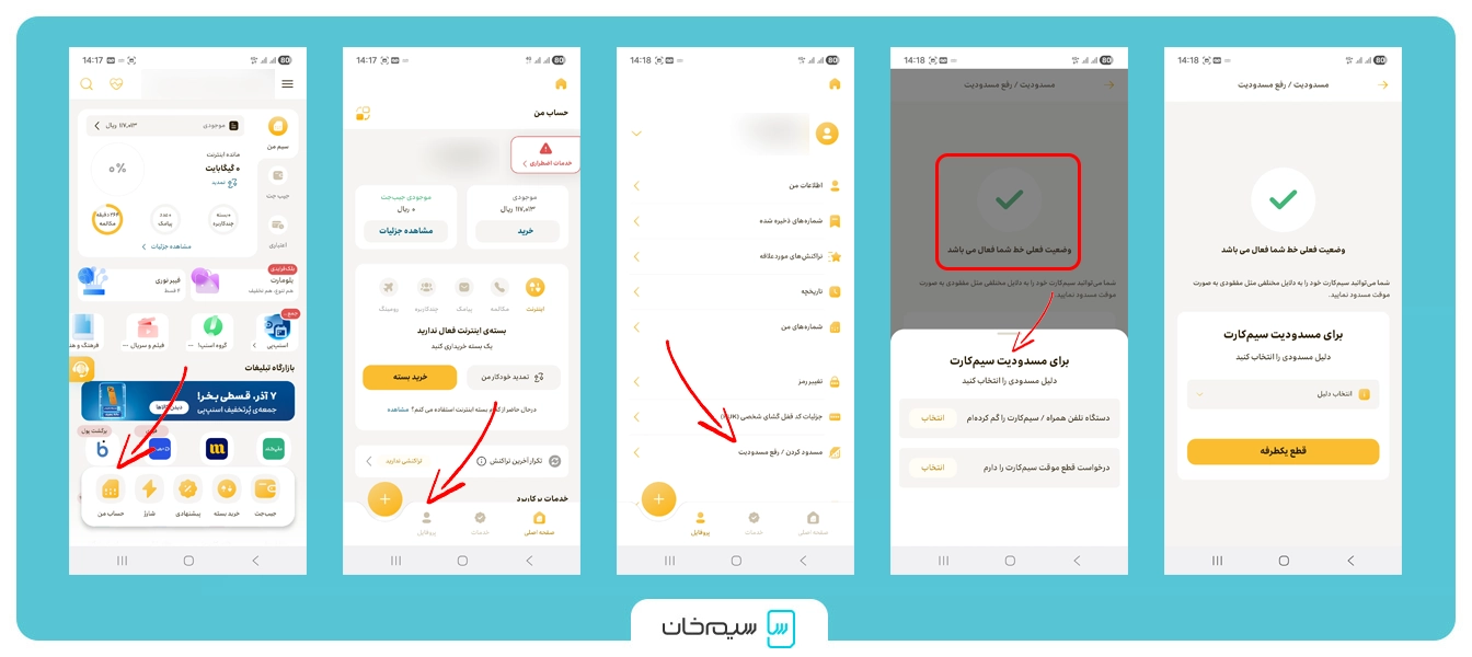 رفع مسدودیت سیم کارت ایرانسل از طریق اپلیکیشن ایرانسل من 